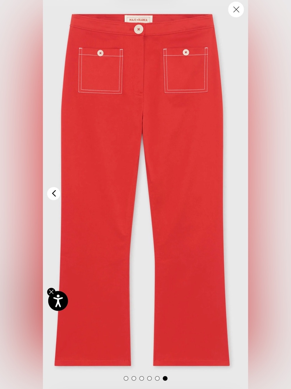 NWT Maje x Blanca Miró Red Cotton Capri Trousers - Picture 6 of 8